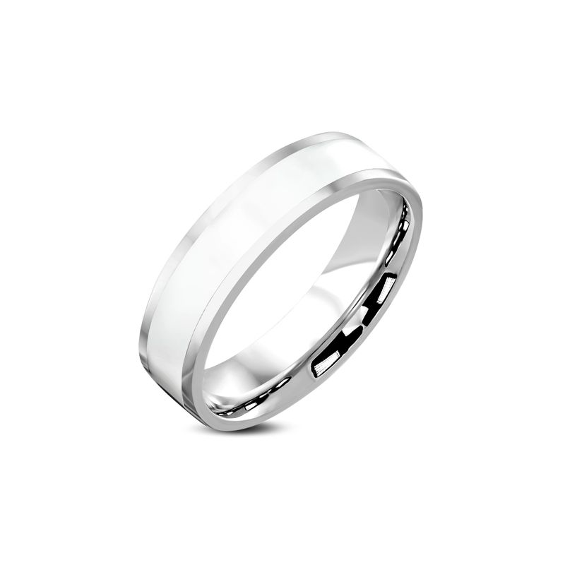 Stainless Steel Band with White Resin - Click Image to Close